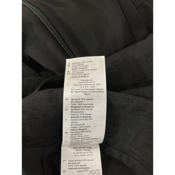 Sandro 'Amy' Black Belted Ruffled Slub Woven Mini Skirt Size 1 - Picture 5 of 5